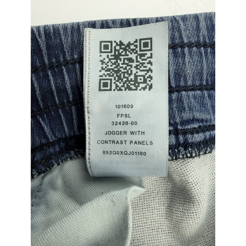 True Religion Jogger Pants Men's Approx 40 Blue Denim Contrast Panel Drawstring - Picture 11 of 16